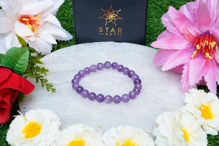 Amethyst Bracelet for Energy Healing-8mm beads