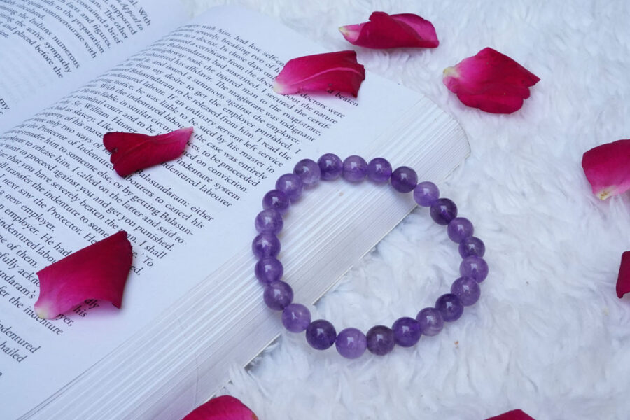 Amethyst Bracelet for Energy Healing-8mm beads - Image 2