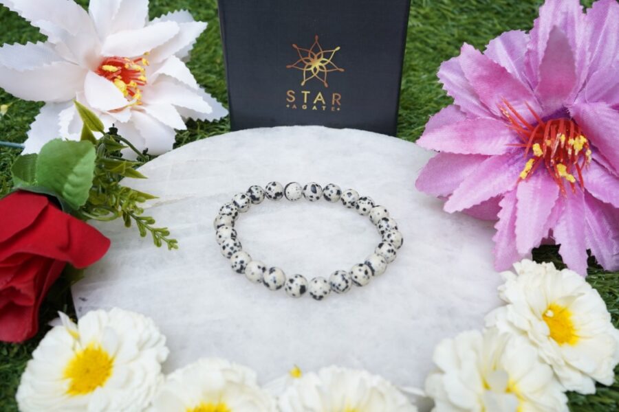 Dalmatian Jasper Diamond Cut Bracelet - To Stop Overthinking